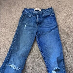 Hollister Blue Boyfriend Jeans Distressed Casual
